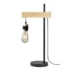 DETROIT Lampe Industrielle En Bois - 24 X 18 X H60 Cm - Noir - Ampoule Décorative E27 40W Fournie