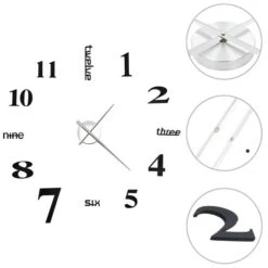 Horloge Murale 3D Design Moderne 100 Cm XXL Noir