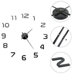 Horloge Murale 3D Design Moderne 100 Cm XXL Noir 2