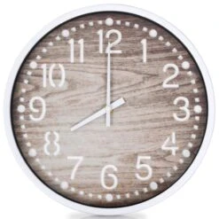 Horloge Murale Avec Aspect De Bois 30,5 Cm