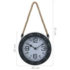 Horloge Murale Avec Corde Noir 20 Cm Métal Et MDF -Philips Boutique horloge murale avec corde noir 20 cm metal et mdf 8720286062081 954293