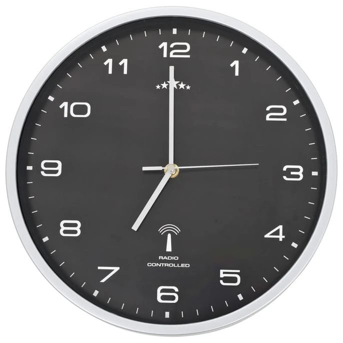 Horloge Murale Radioguidée Avec Mouvement à Quartz 31 Cm Noir 5 Horloge Murale Radioguidée Avec Mouvement à Quartz 31 Cm Noir – Image 3