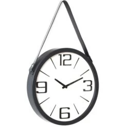 Horloge Murale Ronde Métal Et Plastique Noir Tallow -Philips Boutique horloge murale ronde metal et plastique noir borris 3248117230300 414088
