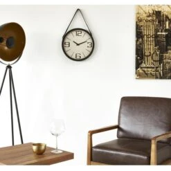 Horloge Murale Ronde Métal Et Plastique Noir Tallow -Philips Boutique horloge murale ronde metal et plastique noir borris 3248117230300 414089