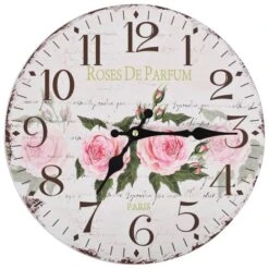 Horloge Murale Vintage Fleur 30 Cm