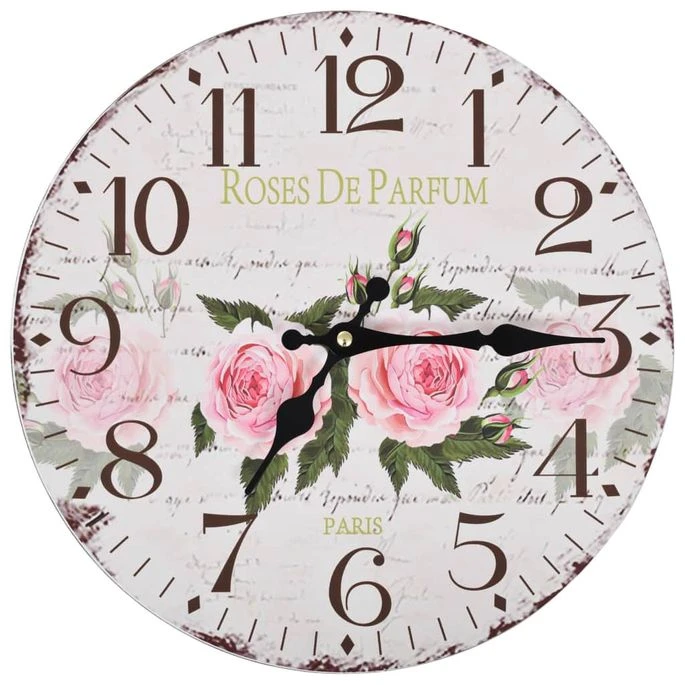 Horloge Murale Vintage Fleur 30 Cm 3 Horloge Murale Vintage Fleur 30 Cm