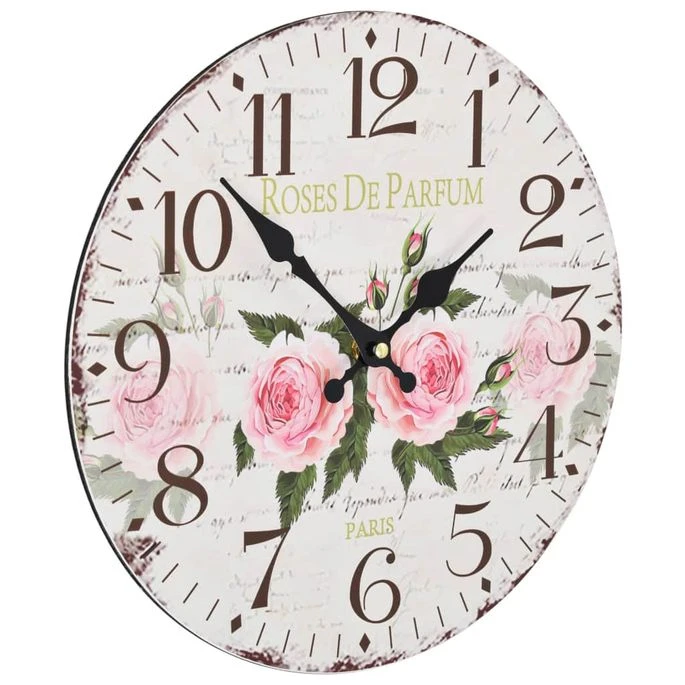 Horloge Murale Vintage Fleur 30 Cm 5 Horloge Murale Vintage Fleur 30 Cm – Image 3