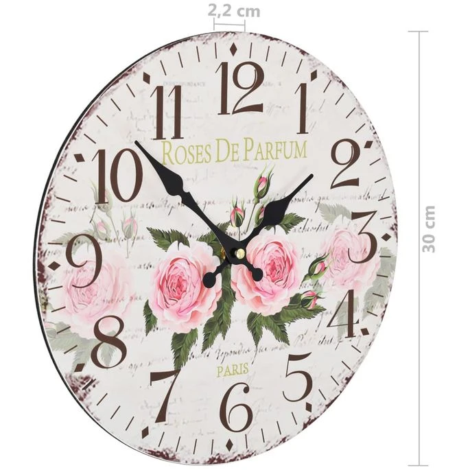 Horloge Murale Vintage Fleur 30 Cm 8 Horloge Murale Vintage Fleur 30 Cm – Image 6
