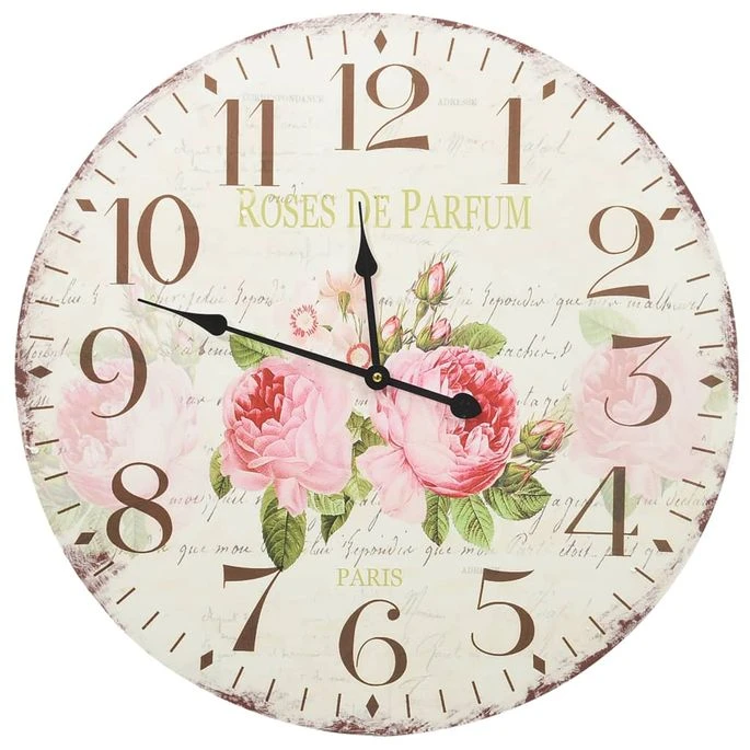 Horloge Murale Vintage Fleur 60 Cm 4 Horloge Murale Vintage Fleur 60 Cm – Image 2