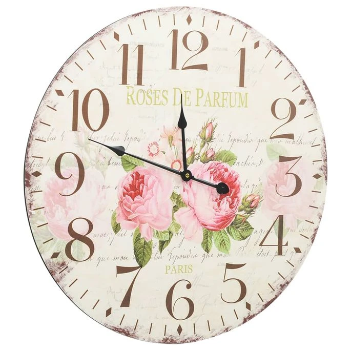 Horloge Murale Vintage Fleur 60 Cm 5 Horloge Murale Vintage Fleur 60 Cm – Image 3