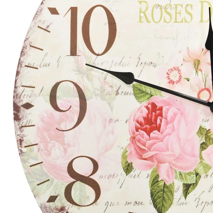 Horloge Murale Vintage Fleur 60 Cm 6 Horloge Murale Vintage Fleur 60 Cm – Image 4