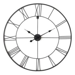 Horloge Ronde - Métal - Ø 80 X épaisseur 3,5 Cm - Noir