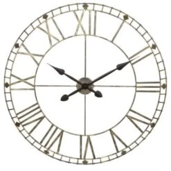 Horloge Vintage En Métal - Ø77 Cm - Gris Foncé