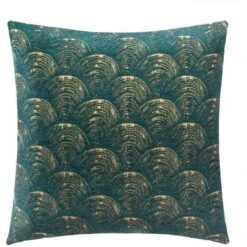 Housse De Coussin Chenille Art Déco - 40 X 40 Cm - Vert
