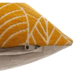 Housse De Coussin Chenille Feuille Polyester, Coton Et Viscose - 40x40 Cm - Ocre -Philips Boutique housse de coussin chenille feuille polyester coton et viscose 40x40 cm ocre 3560238665121 759154