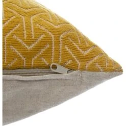 Housse De Coussin Chenille Géométrique - 40 X 40 Cm - Jaune Ocre -Philips Boutique housse de coussin chenille geometrique 40 x 40 cm jaune ocre 3560238665145 759157