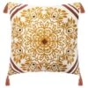 Housse De Coussin Hindou Brodé - 40 X 40 Cm - Jaune Ocre -Philips Boutique housse de coussin hindou brode 40 x 40 cm jaune ocre 3560238696736 752684
