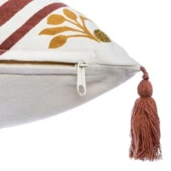 Housse De Coussin Hindou Brodé - 40 X 40 Cm - Jaune Ocre -Philips Boutique housse de coussin hindou brode 40 x 40 cm jaune ocre 3560238696736 752686