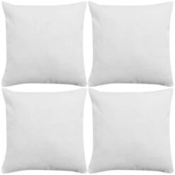 Housses De Coussin 4 Pcs Aspect De Lin Blanc 50x50 Cm