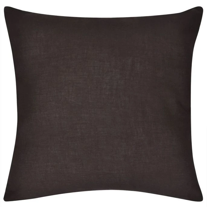 Housses De Coussin 4 Pcs Coton Marron 80x80 Cm 5 Housses De Coussin 4 Pcs Coton Marron 80x80 Cm – Image 3