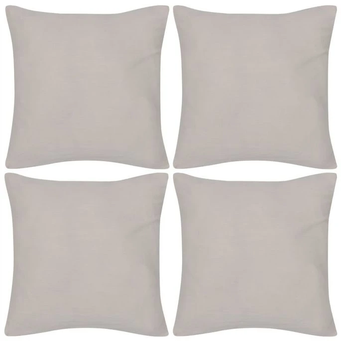 Housses De Coussin Coton 4 Pcs Beige 40x40 Cm 3 Housses De Coussin Coton 4 Pcs Beige 40x40 Cm