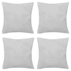 Housses De Coussin Coton 4 Pcs Blanc 40x40 Cm