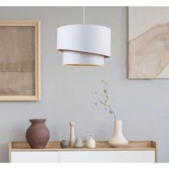 ID Suspension Double Asymétrique SHIRA 2 - Blanc Et Doré - 40 X 25cm -Philips Boutique id suspension double asymetrique shira 2 blanc et dore 40 x 25cm 761909