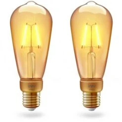 INNR Ampoule Connectée E27 - ZigBee 3.0 - Pack De 2 Ampoules Vintage Filament - 2200K - Edison Intensité Réglable.