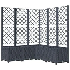 Jardinière Avec Treillis Gris Foncé 120x120x136 Cm PP 11 Jardinière Avec Treillis Gris Foncé 120x120x136 Cm PP -Philips Boutique jardiniere avec treillis gris fonce 120x120x136 cm pp 3666722840446 1373032