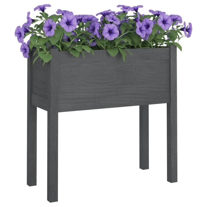 Jardinière Gris 70x31x70 Cm Bois De Pin Massif 3 Jardinière Gris 70x31x70 Cm Bois De Pin Massif