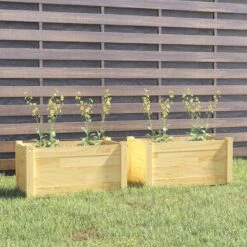 Jardinières D'extérieur 2 Pcs 60x31x31 Cm Bois De Pin Massif