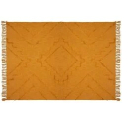 Jeté De Lit Tuft Inca - 130 X 180 Cm - Jaune Ocre -Philips Boutique jete de lit tuft inca 130 x 180 cm jaune ocre 3560233808844 730978