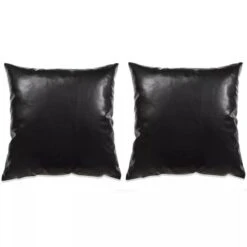 Jeu De Coussin 2 Pcs PU 45 X 45 Cm Noir