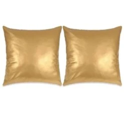 Jeu De Coussin 2 Pcs PU 60 X 60 Cm Doré