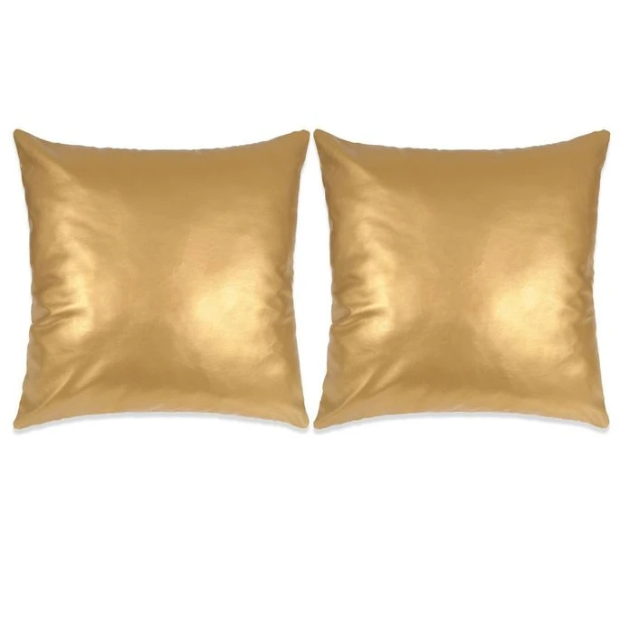 Jeu De Coussin 2 Pcs PU 60 X 60 Cm Doré 3 Jeu De Coussin 2 Pcs PU 60 X 60 Cm Doré