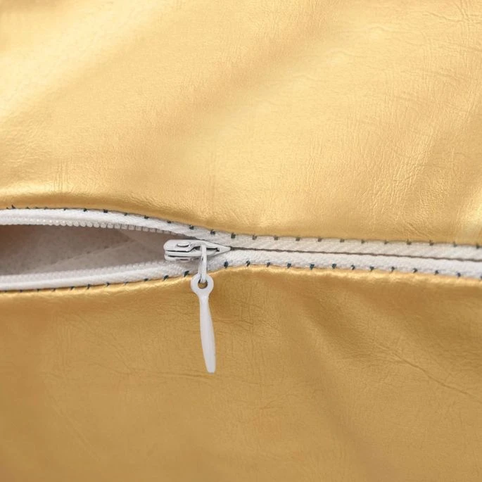 Jeu De Coussin 2 Pcs PU 60 X 60 Cm Doré 4 Jeu De Coussin 2 Pcs PU 60 X 60 Cm Doré – Image 2