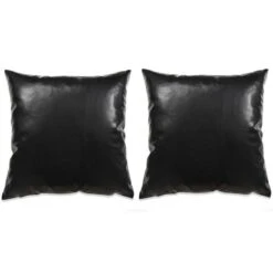 Jeu De Coussin 2 Pcs PU 60 X 60 Cm Noir