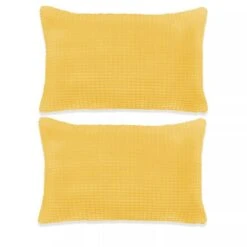 Jeu De Coussin 2 Pcs Velours 40 X 60 Cm Jaune