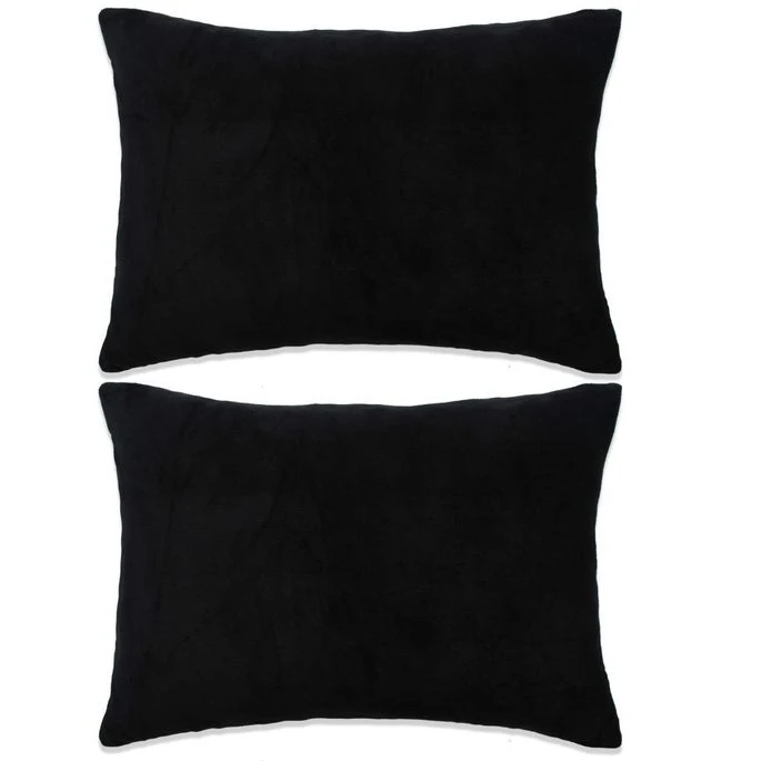 Jeu De Coussin 2 Pcs Velours 40 X 60 Cm Noir 2 3 Jeu De Coussin 2 Pcs Velours 40 X 60 Cm Noir 2