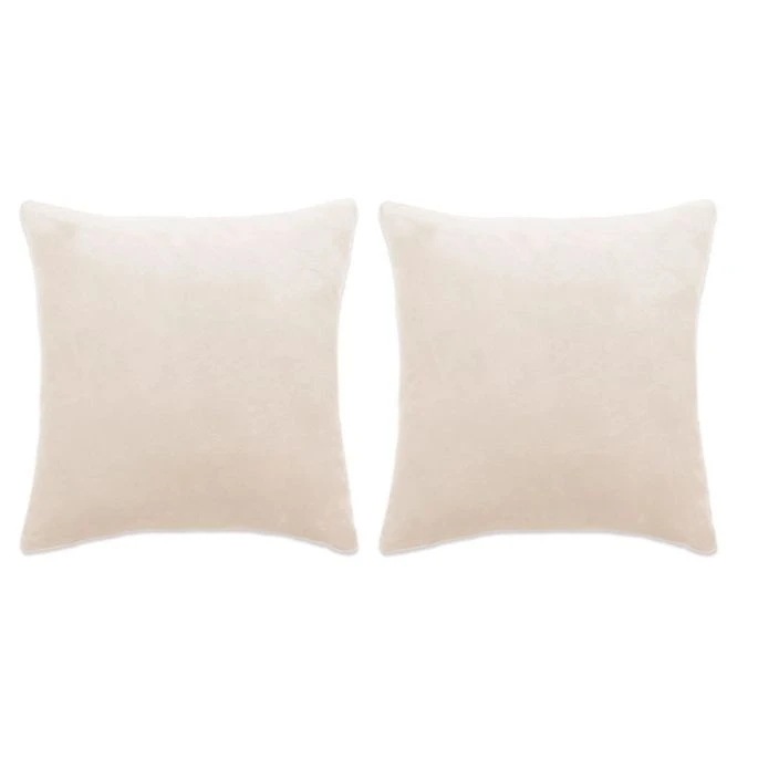 Jeu De Coussin 2 Pcs Velours 45 X 45 Cm Blanc Cassé 2 3 Jeu De Coussin 2 Pcs Velours 45 X 45 Cm Blanc Cassé 2