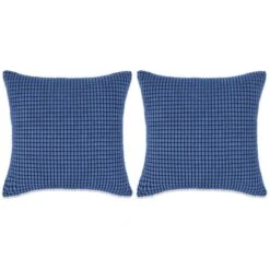 Jeu De Coussin 2 Pcs Velours 45 X 45 Cm Bleu