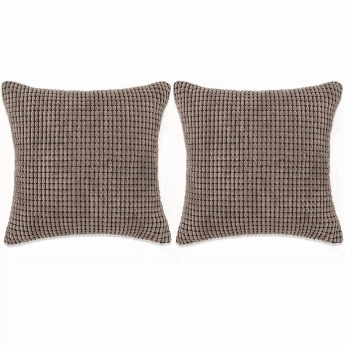Jeu De Coussin 2 Pcs Velours 45 X 45 Cm Marron 3 Jeu De Coussin 2 Pcs Velours 45 X 45 Cm Marron