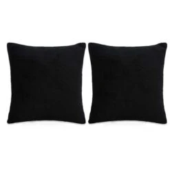Jeu De Coussin 2 Pcs Velours 60 X 60 Cm Noir