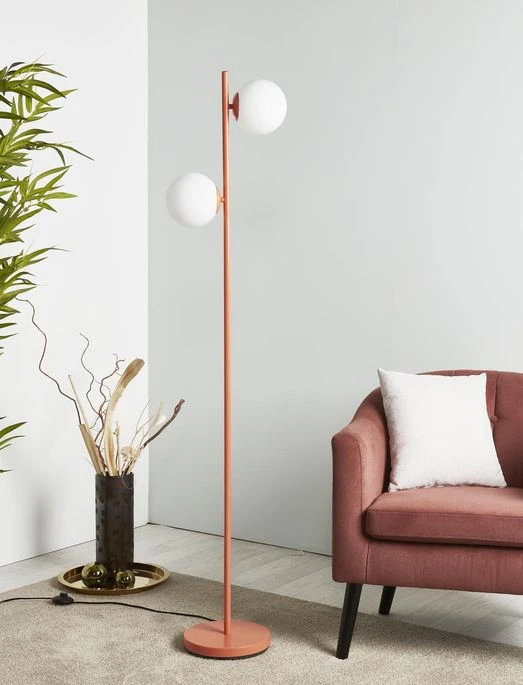 Lampadaire 2 Ampoules Métal Brossé Marron Etro 4 Lampadaire 2 Ampoules Métal Brossé Marron Etro – Image 2