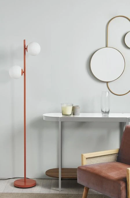 Lampadaire 2 Ampoules Métal Brossé Marron Etro 5 Lampadaire 2 Ampoules Métal Brossé Marron Etro – Image 3