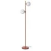 Lampadaire Abat-jour 2 Boules En Verre - Terracotta - H 160 Cm - RETRO -Philips Boutique lampadaire abat jour 2 boules en verre terracotta h 160 cm retro 730666