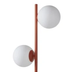 Lampadaire Abat-jour 2 Boules En Verre - Terracotta - H 160 Cm - RETRO -Philips Boutique lampadaire abat jour 2 boules en verre terracotta h 160 cm retro 730669