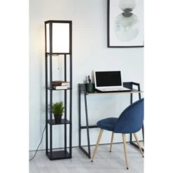 Lampadaire étageres BEGO 3 étages - H 160 Cm - Noir -Philips Boutique lampadaire etageres bego 3 etages h 160 cm noir 1001380