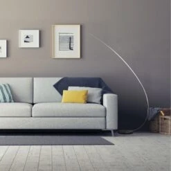 Lampadaire LED Arc Métal Argenté Omeo -Philips Boutique lampadaire led arc metal argente takio 3248116237270 413265