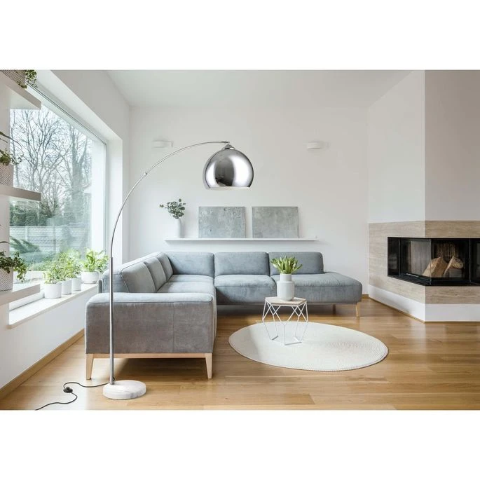 Lampadaire Métal Argenté Nalia 4 Lampadaire Métal Argenté Nalia – Image 2